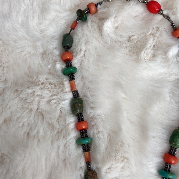 Handcrafted Jackson Hole Wyoming turquoise and sterling pendant necklace 9 1/2” - Picture 5 of 7